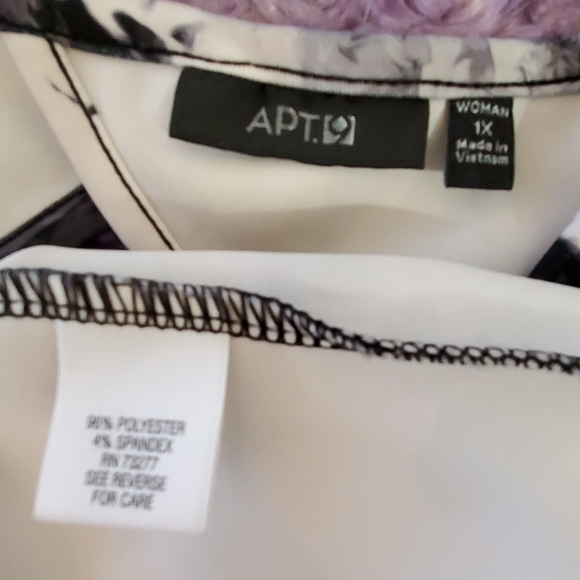 Apt.9 Woman's Black and white floral graphic dress size 1X - Picture 5 of 8